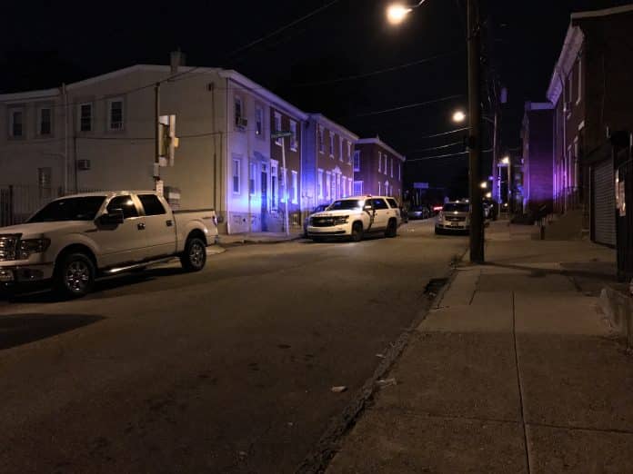 Police on location on the 4500 block of Griscom St. in Philadelphia Friday morning following a homicide. (PHOTO: YC.NEWS/NIK HATZIEFSTATHIOU)