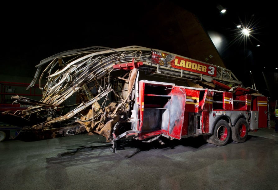 The remains of Ladder Co. 3’s firetruck. (PHOTO NEW YORK POST/JIN LEE)