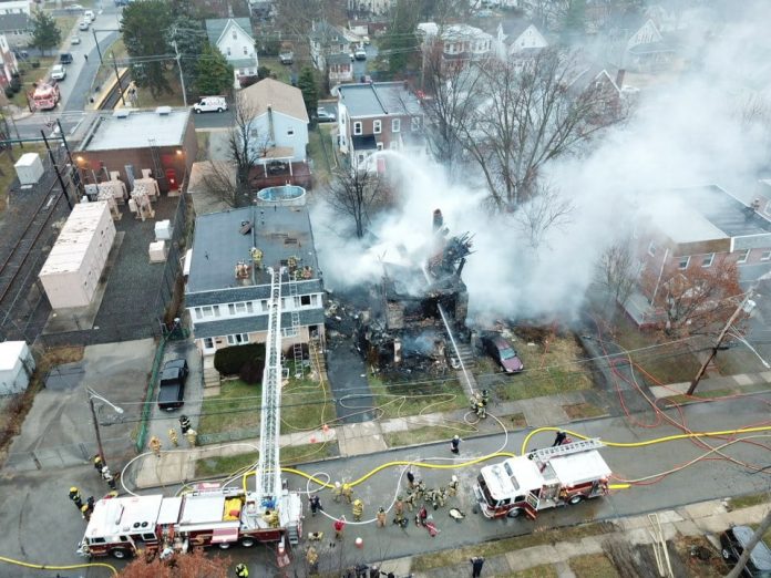 3-alarm fire rips through Collingdale home early Wednesday morning. (YC.NEWS/ANTHONY JOHNSON)